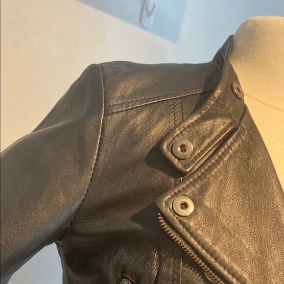 Angela D Milan Angela D Milan black buttery leather moto jacket size small - Picture 5 of 8